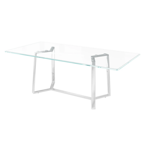 Alberto Glass 160cm Dining Table