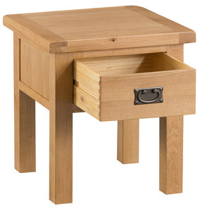 County Oak Lamp Table with Drawer