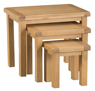 County Oak Nest of 3 Tables