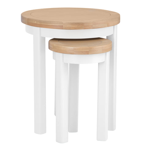 Easterly White Round Nest of 2 Tables