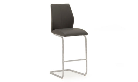 Elis Grey Bar Chair Chrome Leg