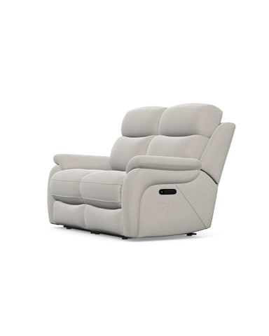 Kendra 2 Seater Power Recliner with Head Tilt in Fabric Darwin Silver
