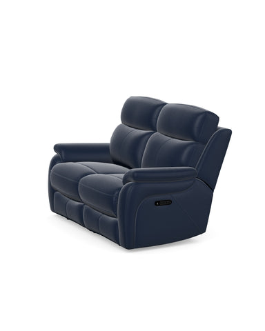 Kendra 2 Seater Power Recliner with Head Tilt in Leather Moda Atlantic