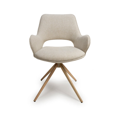 Perth Easy Clean Natural Fabric Swivel Chair