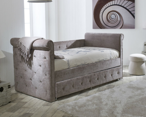Zodiac Silver Fabric Day Bed & Trundle