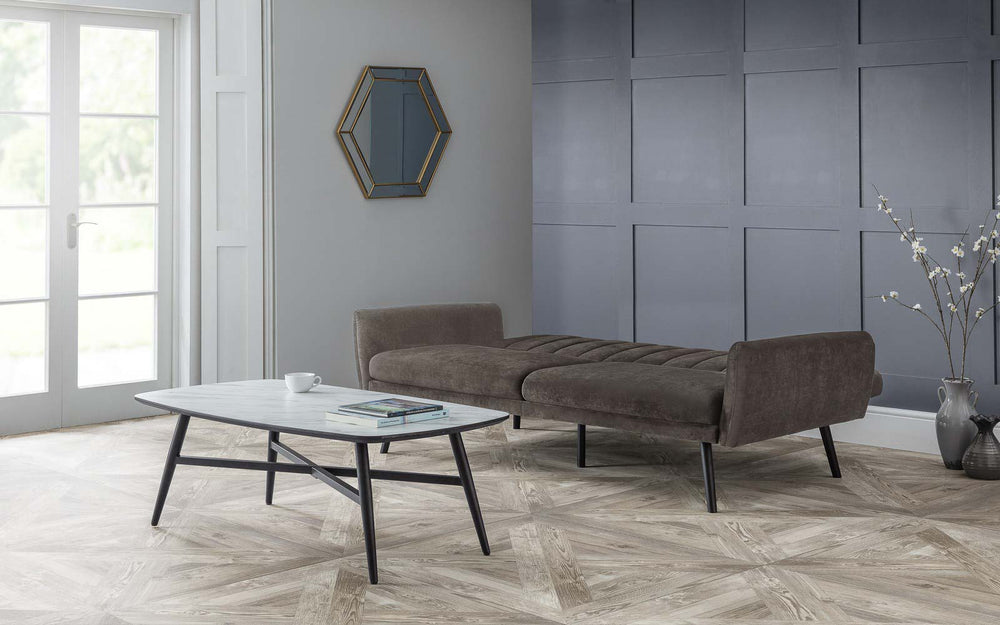 Julian Bowen Sofa Beds Afina Sofabed - Grey Velvet