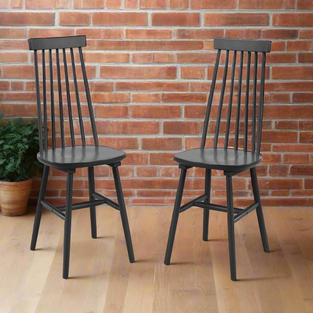Julian Bowen Dining Chairs Alassio Spindle Back Dining Chairs - Black - Sold in pairs