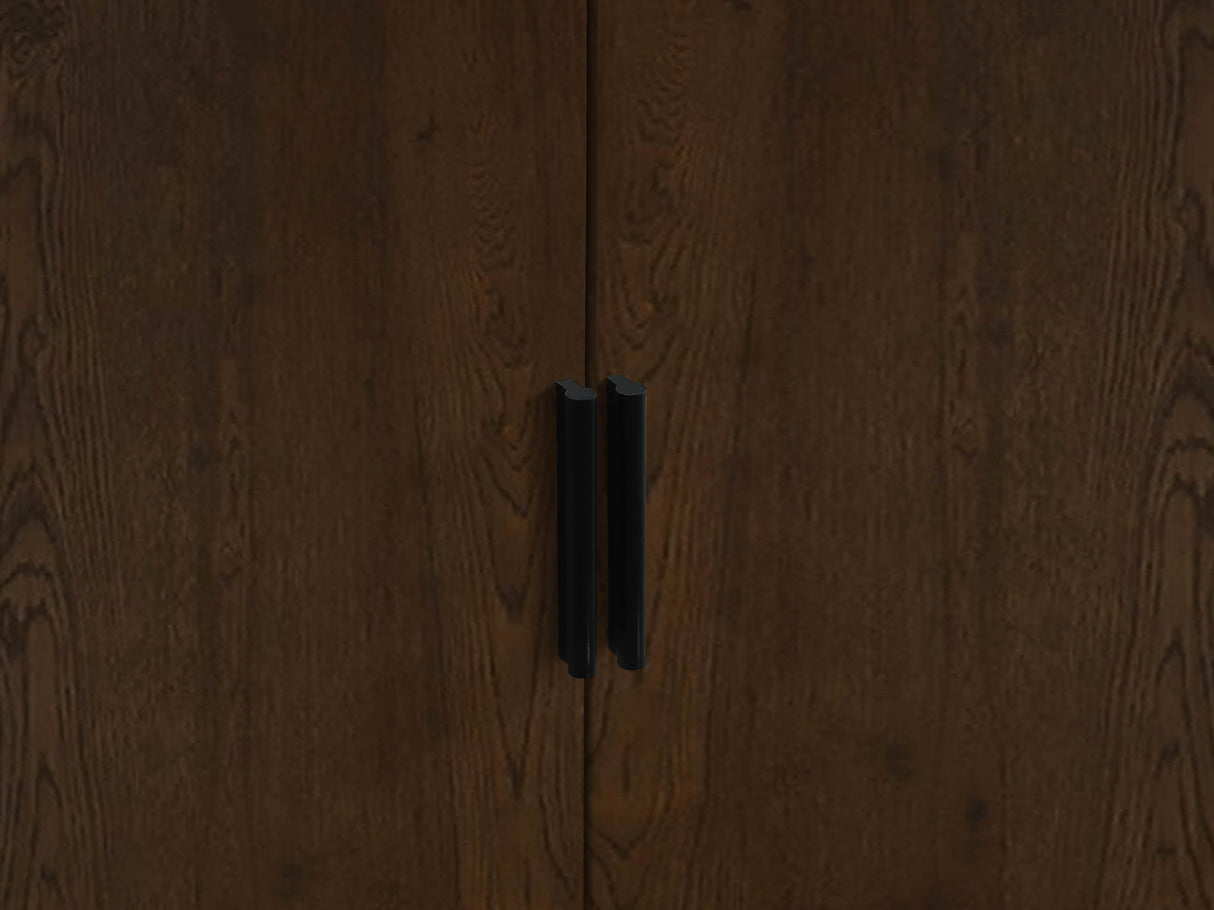 Julian Bowen Wardrobes Alba 2 Door Wardrobe - Walnut/Black