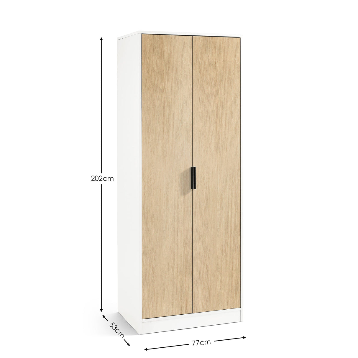 Julian Bowen Wardrobes Alba 2 Door Wardrobe - White/Oak