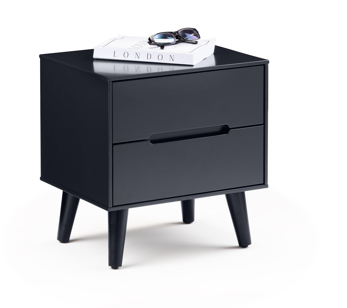 Julian Bowen Bedside Alicia 2 Drawer Bedside - Anthracite