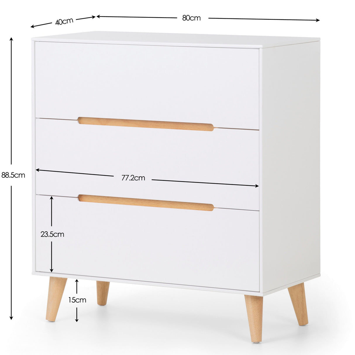 Julian Bowen Chests Alicia 3 Drawer Chest - White