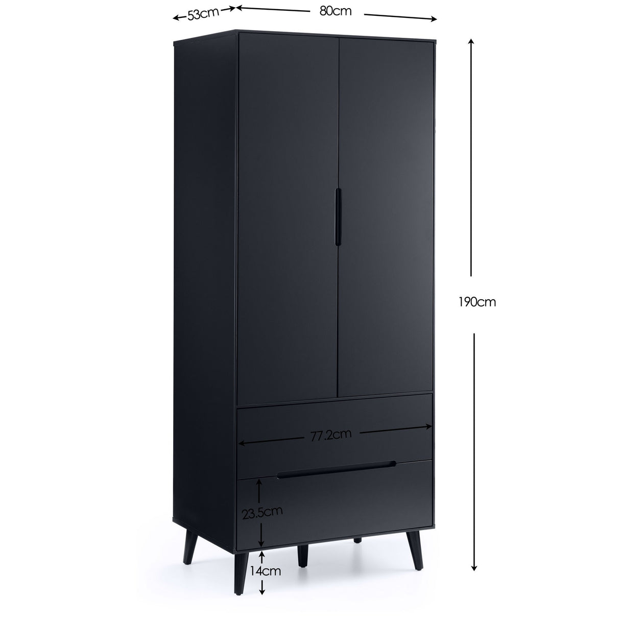 Julian Bowen Wardrobes Alicia Combination Wardrobe - Anthracite