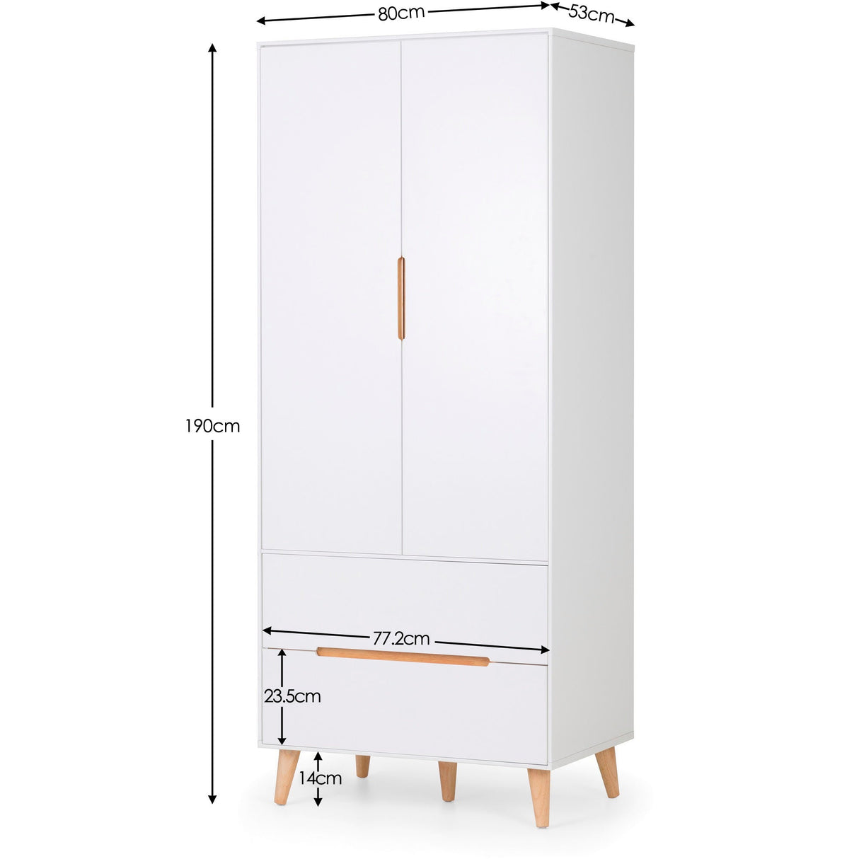 Julian Bowen Wardrobes Alicia Combination Wardrobe - White