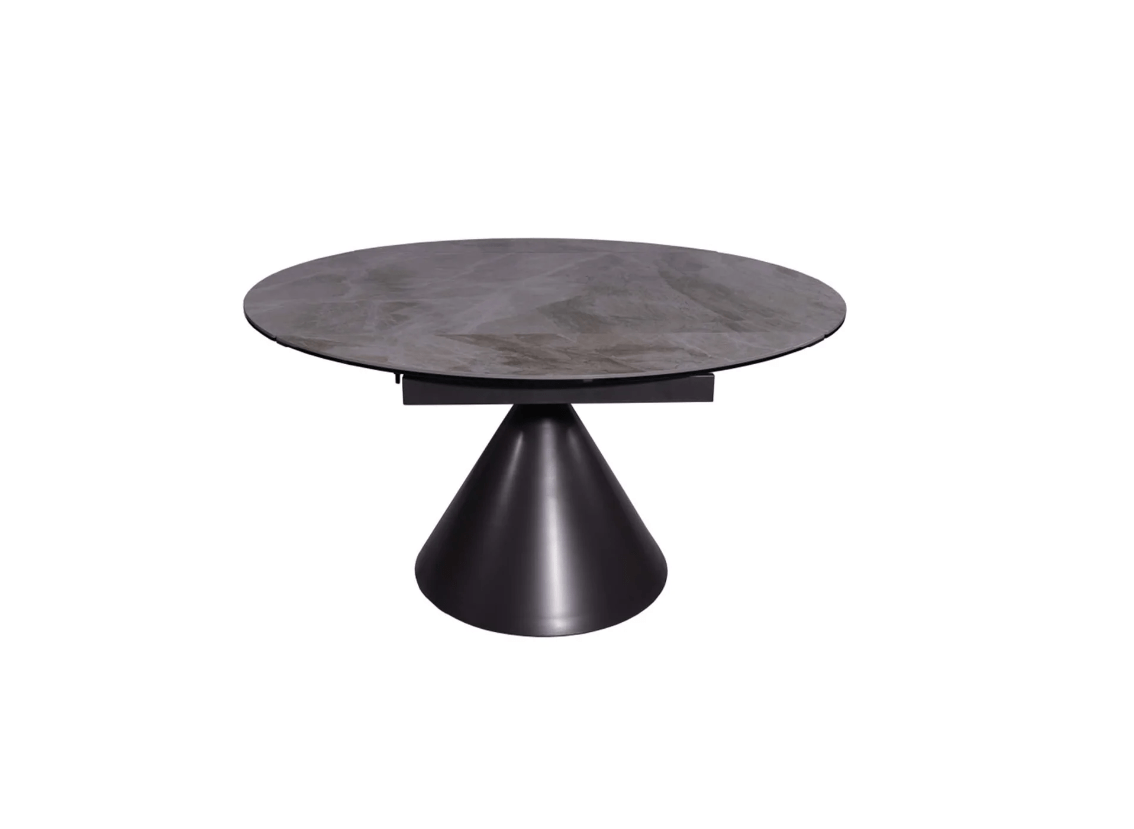 Torelli Dining Table DefaultTitle Alonso 135cm Ceramic Matt Grey Round Extending Dining Table