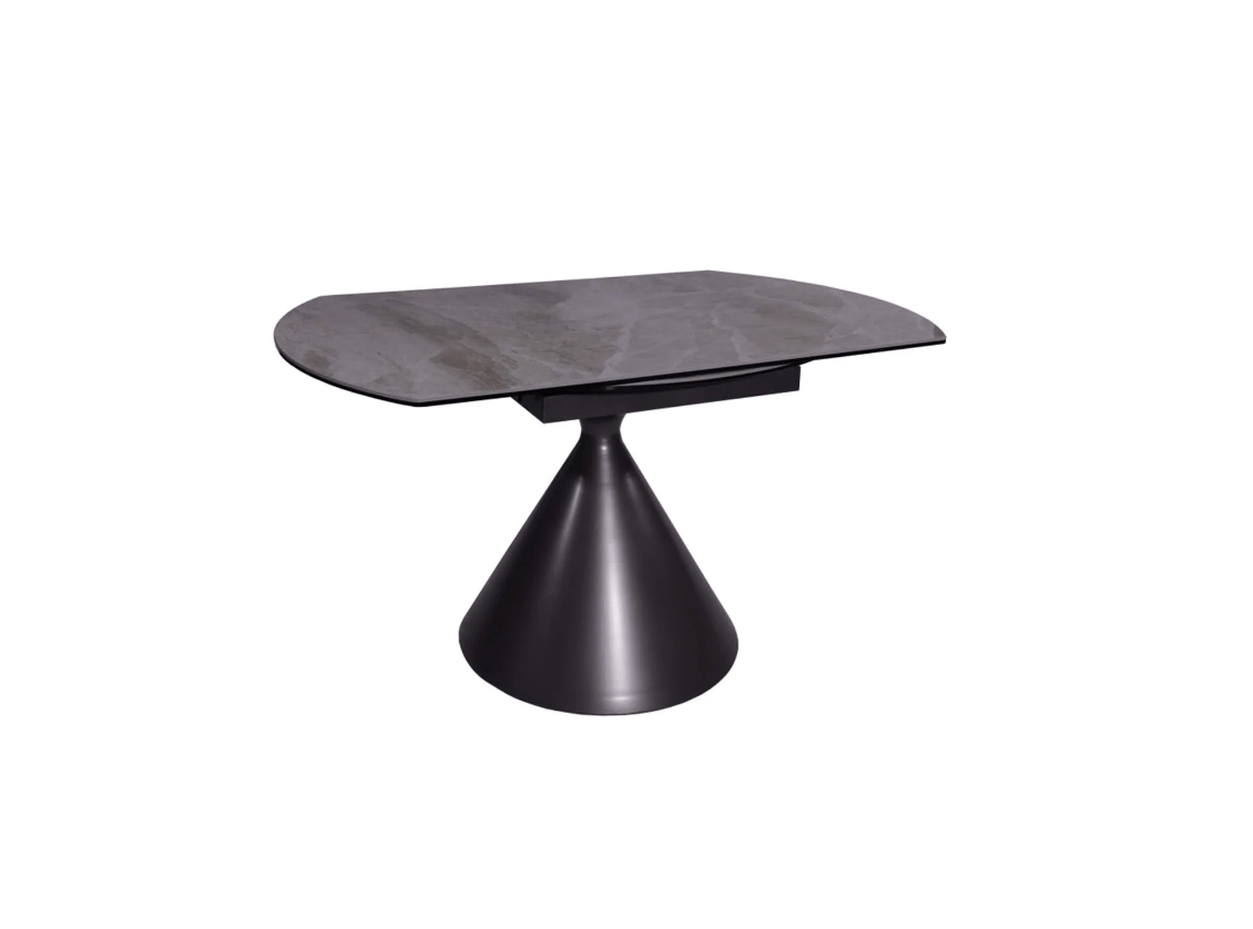 Torelli Dining Table DefaultTitle Alonso 135cm Ceramic Matt Grey Round Extending Dining Table