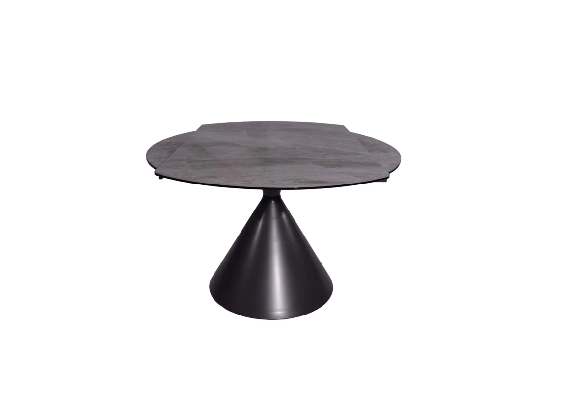 Torelli Dining Table DefaultTitle Alonso 135cm Ceramic Matt Grey Round Extending Dining Table