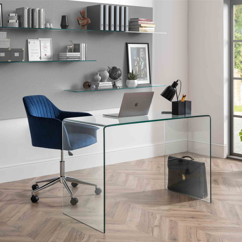 Julian Bowen Desk & Chair Amalfi Desk and Kahlo Blue Office Chair