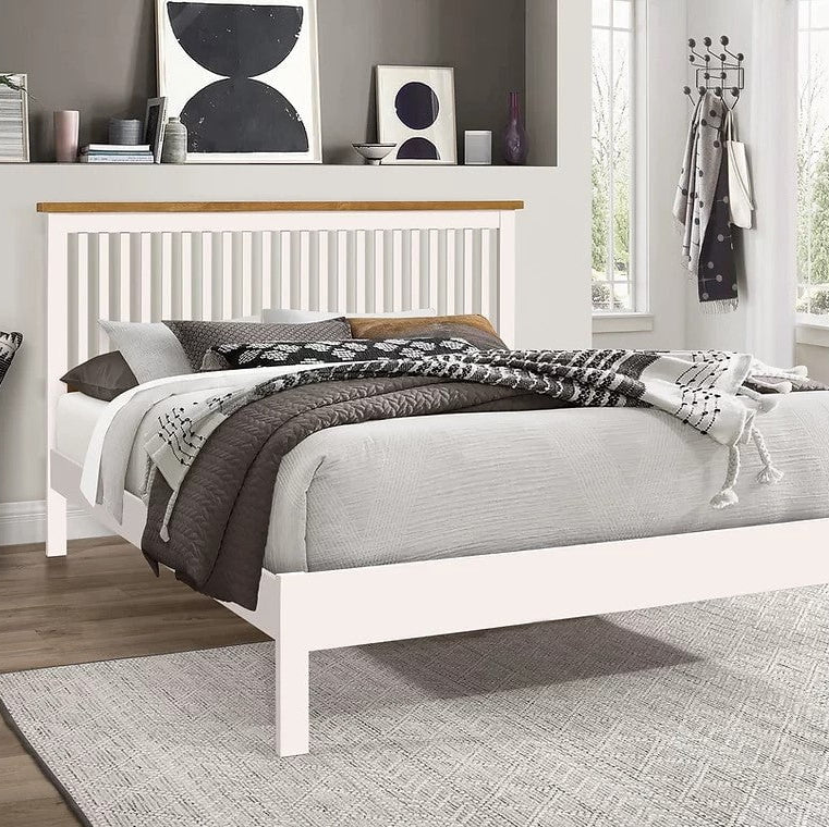 Time Living Bed Frame Single / White Ascot Wooden Bed Frame