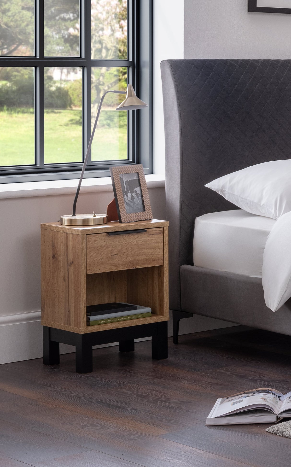 Julian Bowen Bedside Bali 1 Drawer Bedside - Light Oak