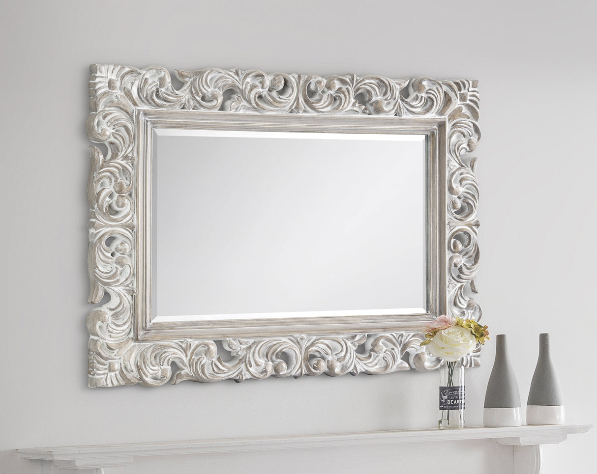 Julian Bowen Mirror Baroque Distressed Wall Mirror