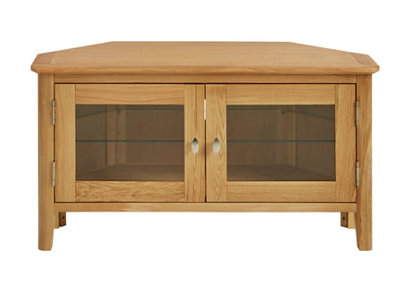 Global Home Furniture TV Media Stand Bath Oak Corner Media Stand