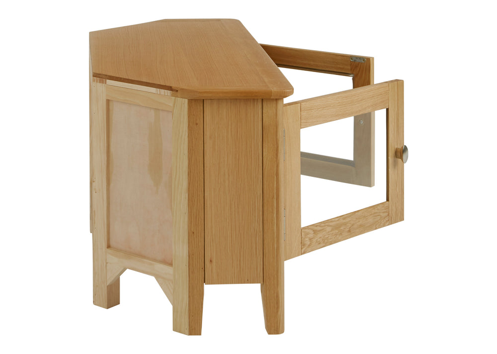 Global Home Furniture TV Media Stand Bath Oak Corner Media Stand