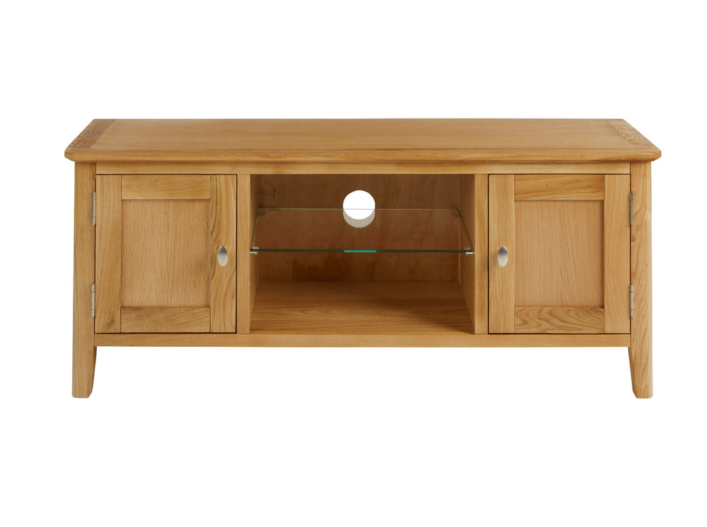 Global Home Furniture TV Media Stand Bath Oak Large Media Stand
