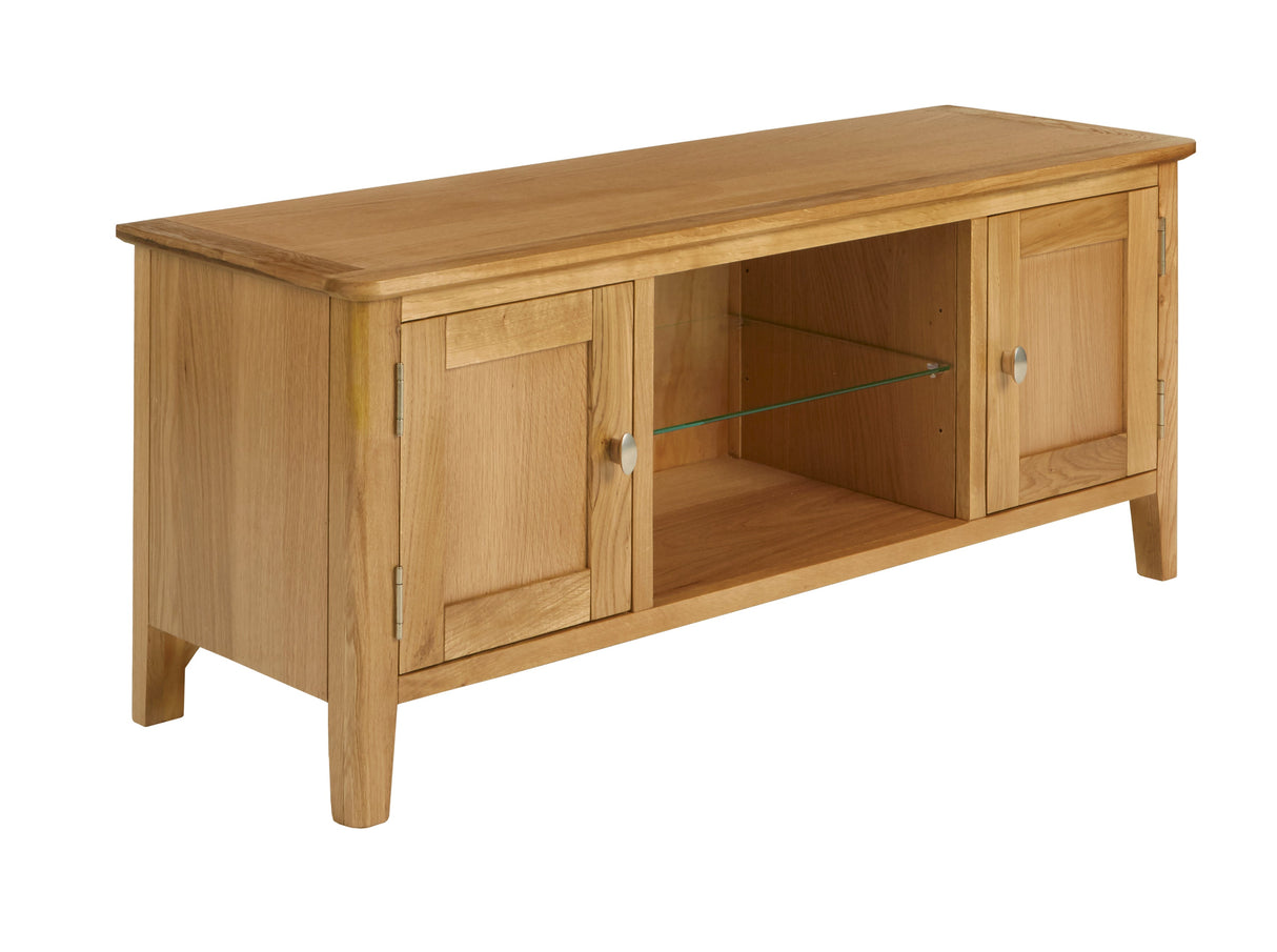 Global Home Furniture TV Media Stand Bath Oak Large Media Stand