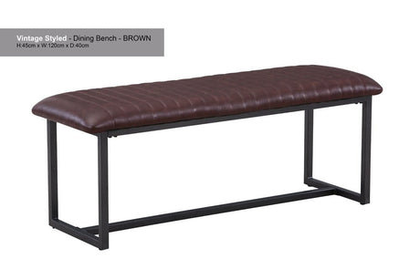 Baumhaus Dining Bench Baumhaus Urban Elegance Antiqued Brown Leather Dining Bench