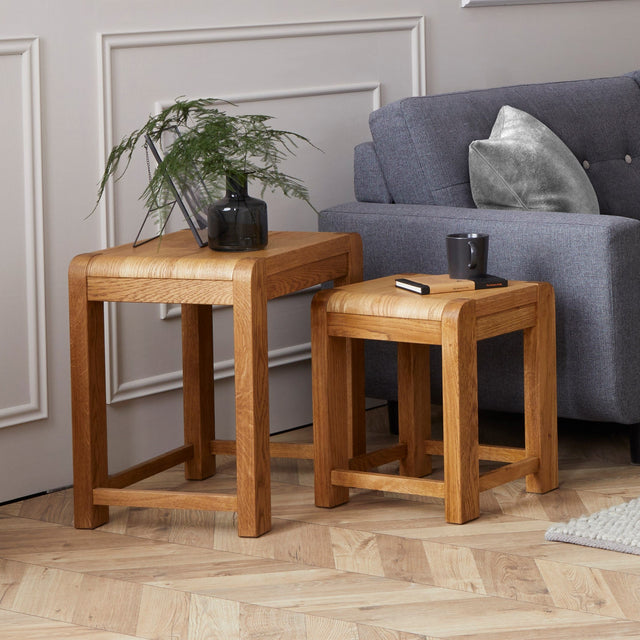 Corndell Coffee Table Set Bergen Oak Coffee Table and Nest of Tables Bundle