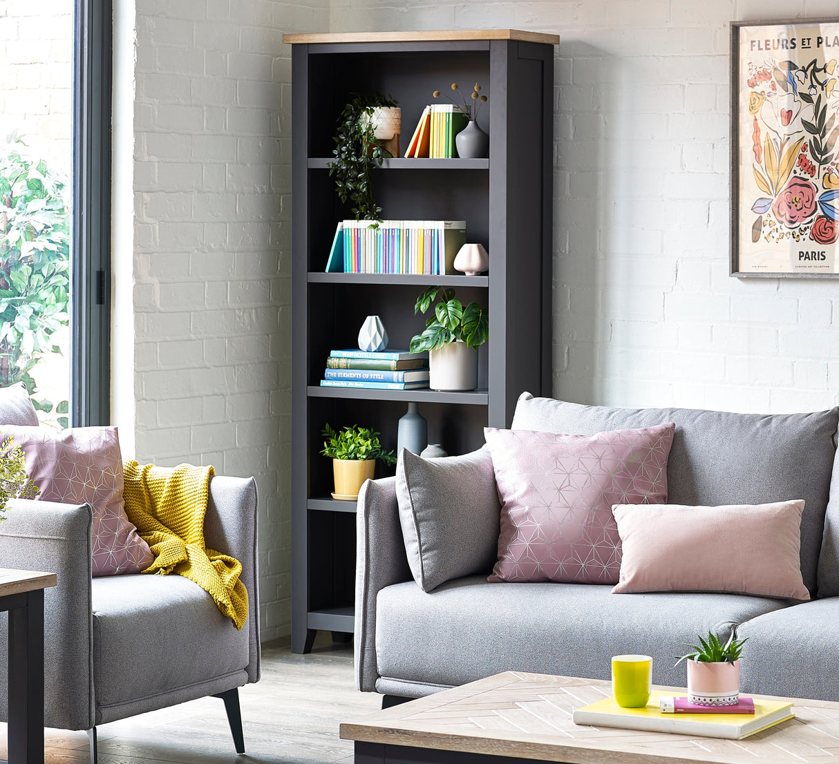 Julian Bowen Bookcases Bordeaux Tall Bookcase Dark Grey