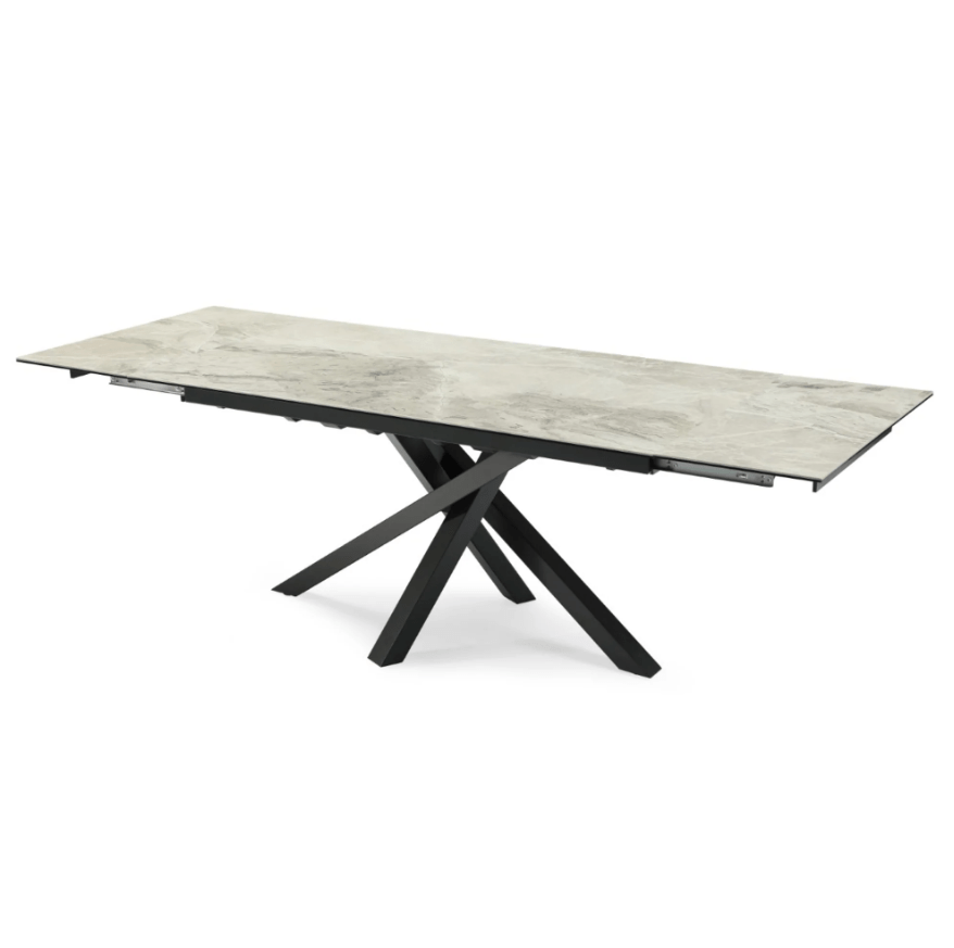 Torelli Dining Table DefaultTitle Brando Gloss Ceramic Pull-Out Extending Dining Table Grey 160 to 240cm