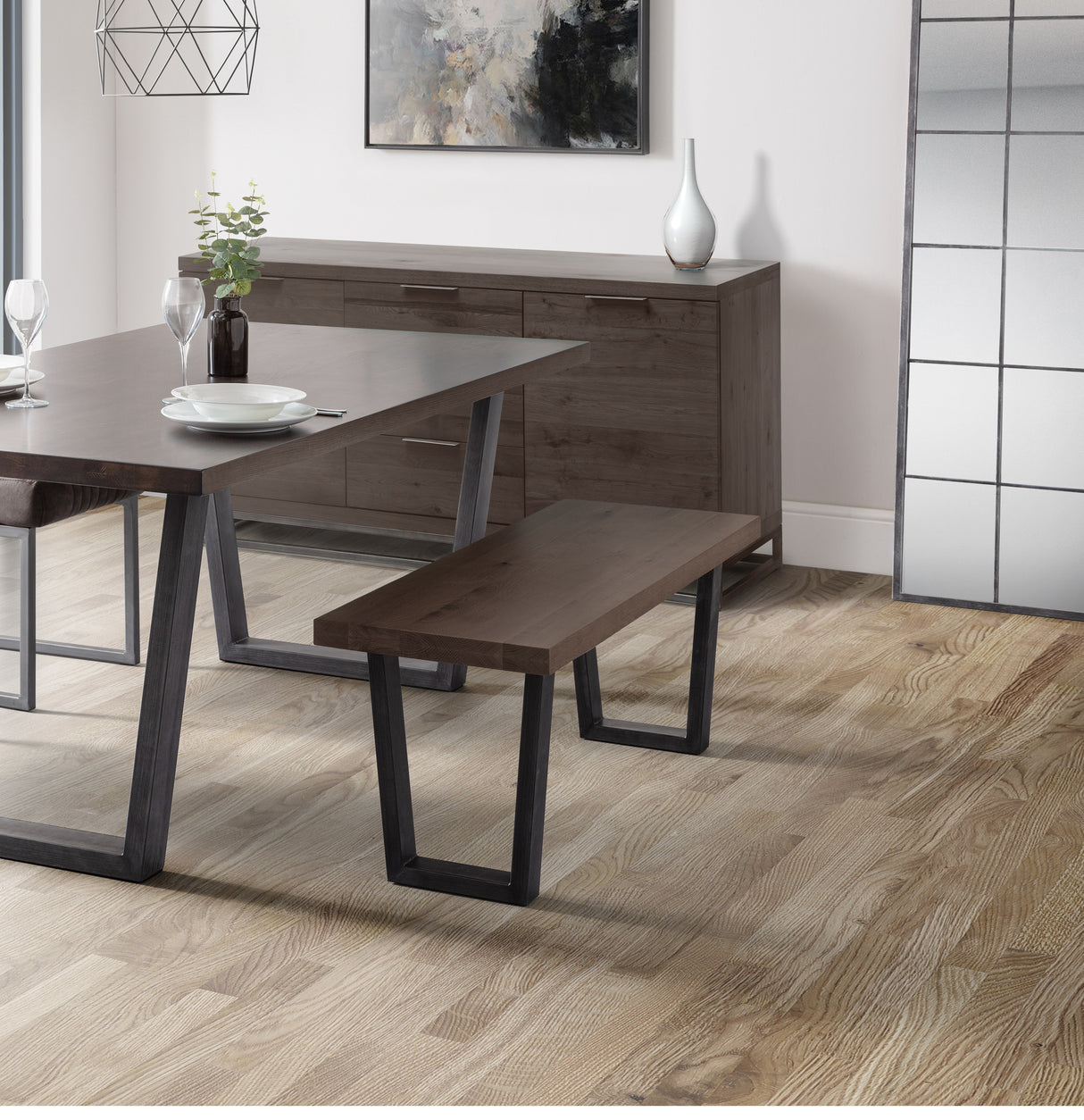 Julian Bowen Benches Brooklyn Bench - Dark Oak