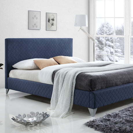 Time Living Bed Frame Double 135cm / Blue Brooklyn Fabric Bed Frame
