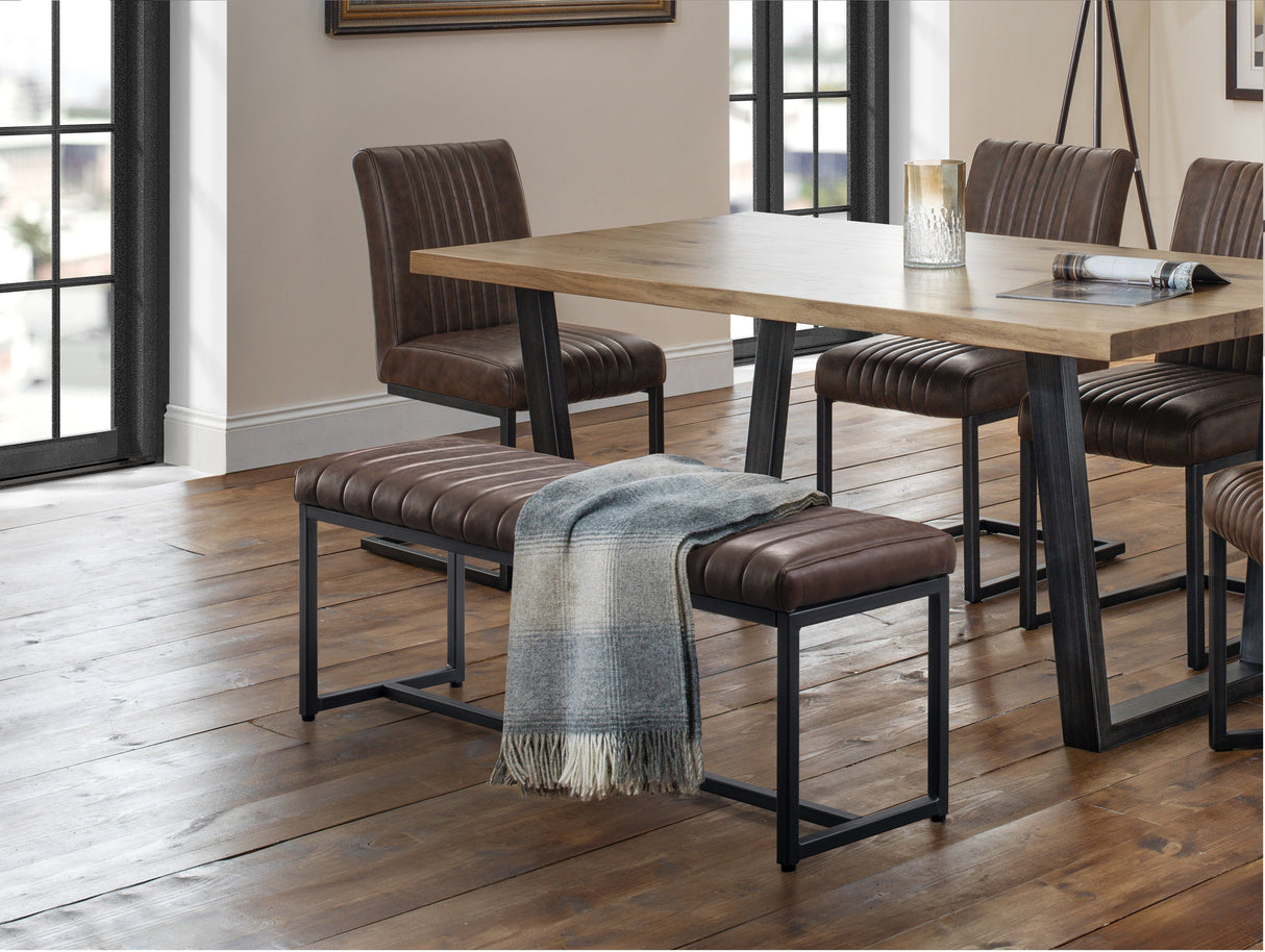 Julian Bowen Benches Brooklyn Upholstered Bench - Brown