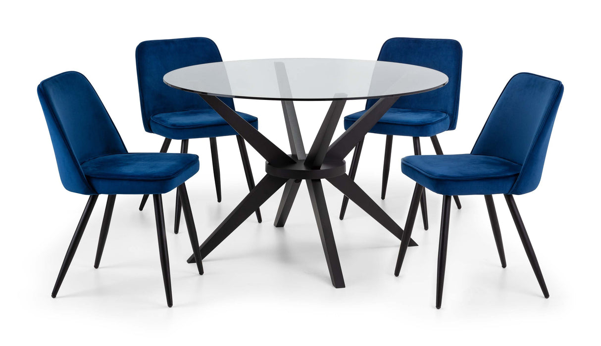 Julian Bowen Dining Chairs Burgess Dining Chairs - Blue - Sold in pairs