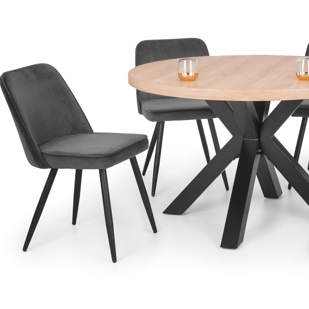 Julian Bowen Dining Chairs Burgess Dining Chairs - Grey - Sold in pairs