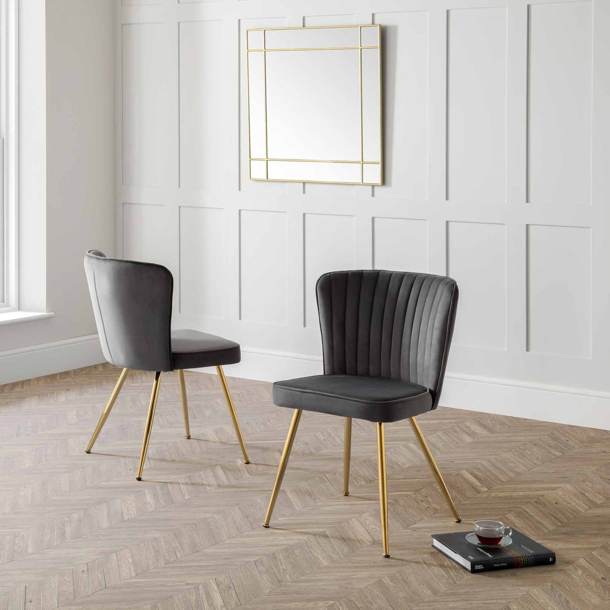 Julian Bowen Dining Chairs Cannes Dining Chairs - Grey - Sold in pairs