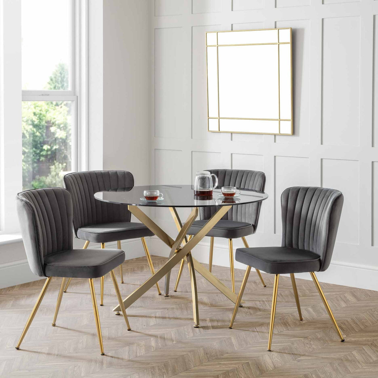 Julian Bowen Dining Chairs Cannes Dining Chairs - Grey - Sold in pairs