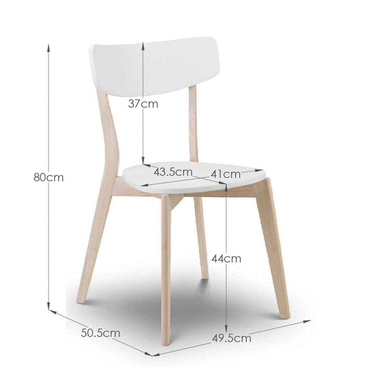 Julian Bowen Dining Chairs Casa Dining Chairs White/Oak - Sold in fours