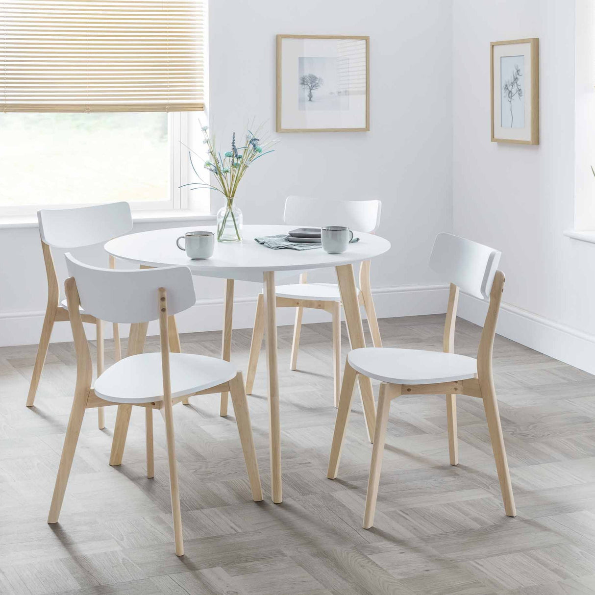 Julian Bowen Dining Chairs Casa Dining Chairs White/Oak - Sold in fours