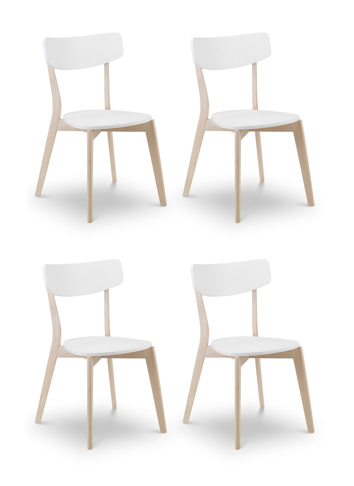 Julian Bowen Dining Chairs Casa Dining Chairs White/Oak - Sold in fours