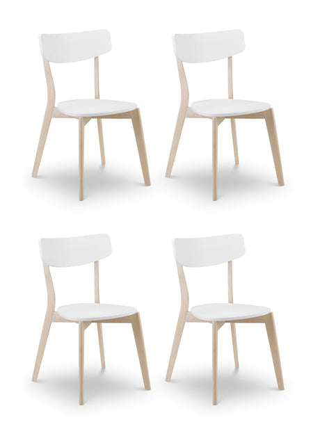 Julian Bowen Dining Chairs Casa Dining Chairs White/Oak - Sold in fours