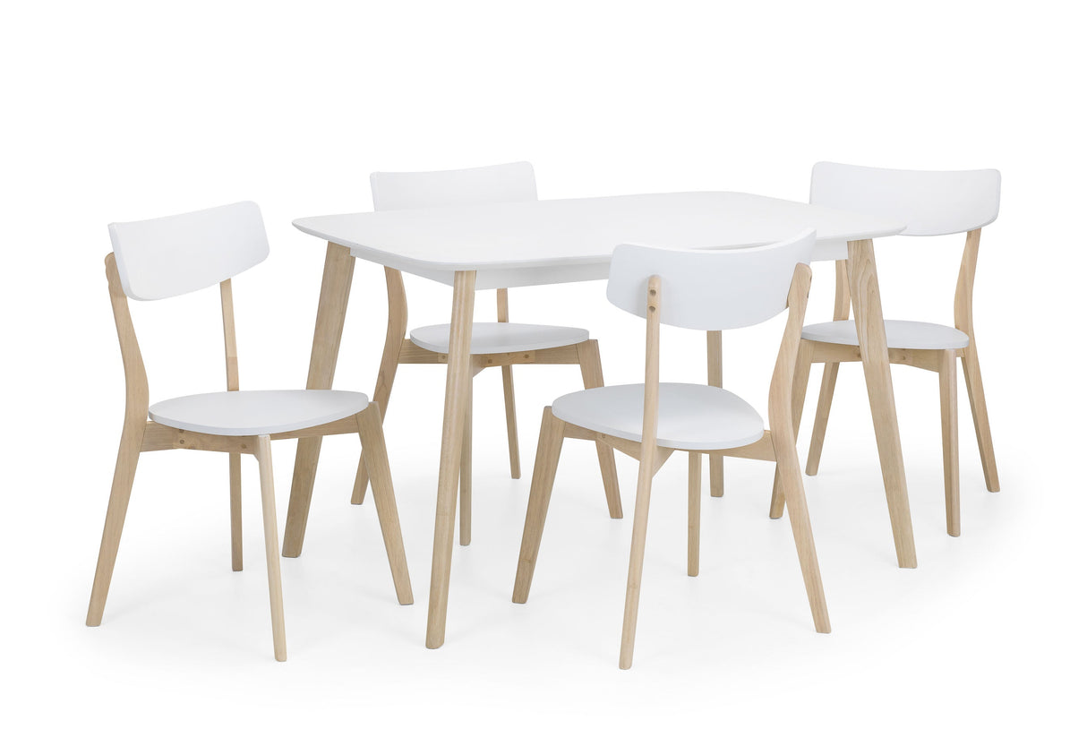 Julian Bowen Dining Chairs Casa Dining Chairs White/Oak - Sold in fours