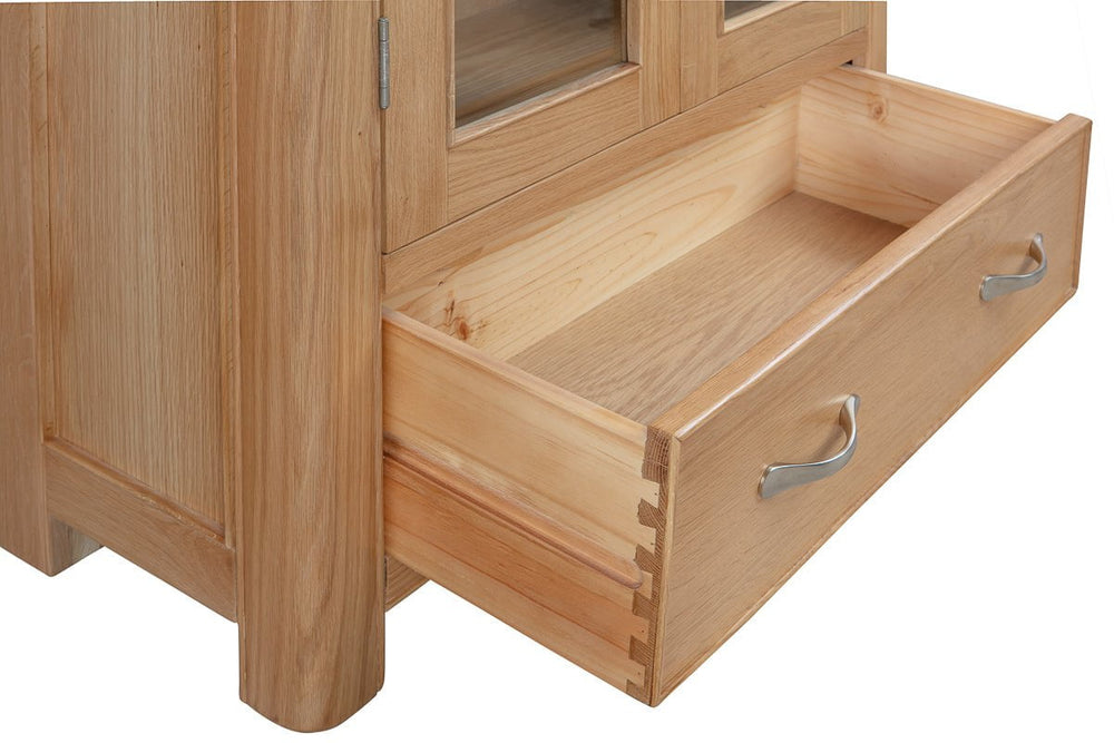 Your Home Style Cabinet Chatterton Oak Display Cabinet with Glass Doors