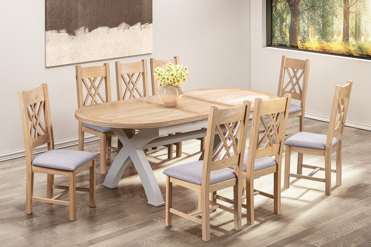 Your Home Style Dining Table Chatterton Painted 180/230 Oval Cross Leg Extending Dining Table