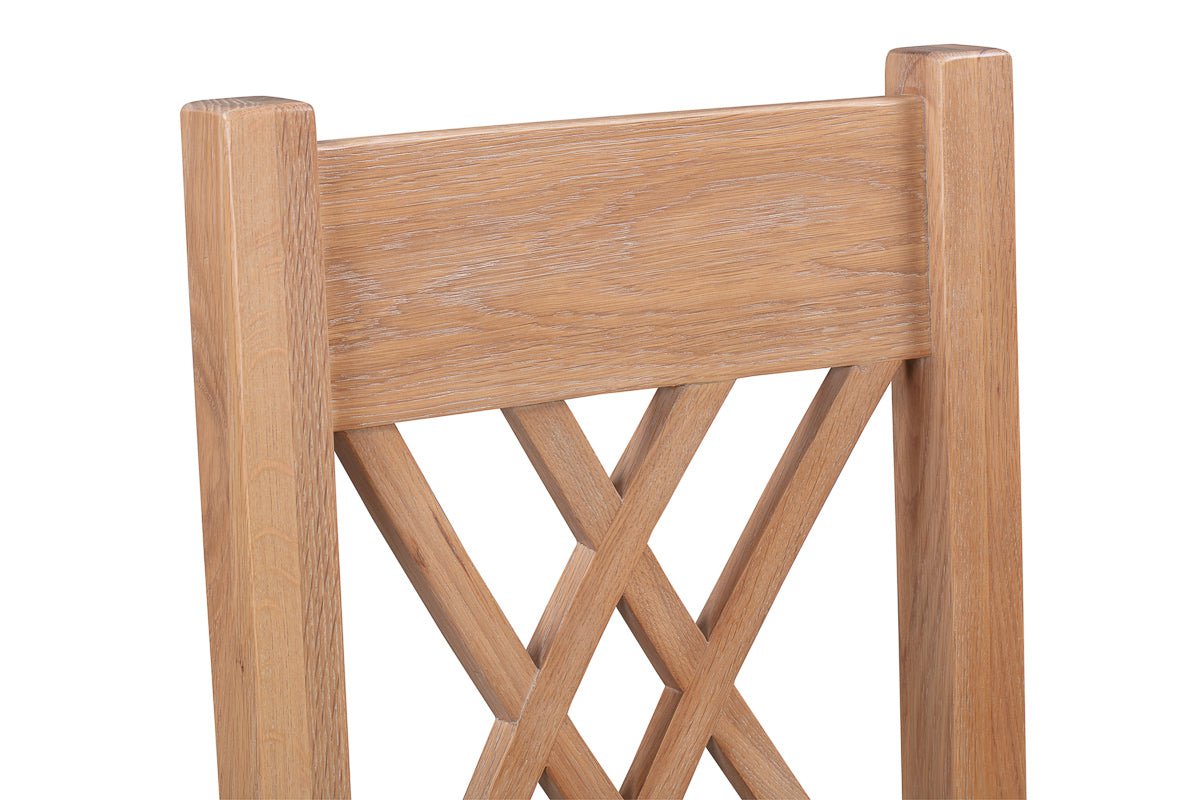 Your Home Style Dining Chairs Chatterton Painted Pair of Washed Oak Chairs - Grey Fabric Seat Pad