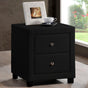 Time Living Bedside Cabinet Black Chelsea Fabric 2 Drawer Bedside Cabinet