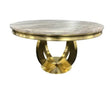 AWST Dining Table Chelsey Gold 1.3m Round Marble Dining Table