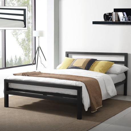 Time Living Bed Frame Small Double 120cm / Black City Block Metal Bed Frame